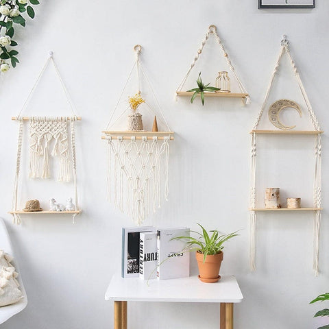Étagères murales et corniches Étagère suspendue macramé | Boutique yoga | Yogshi